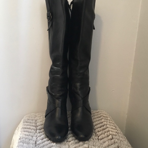 💕Cole Haan KneeHigh Block Leather NikeAir Boot - Picture 2 of 8